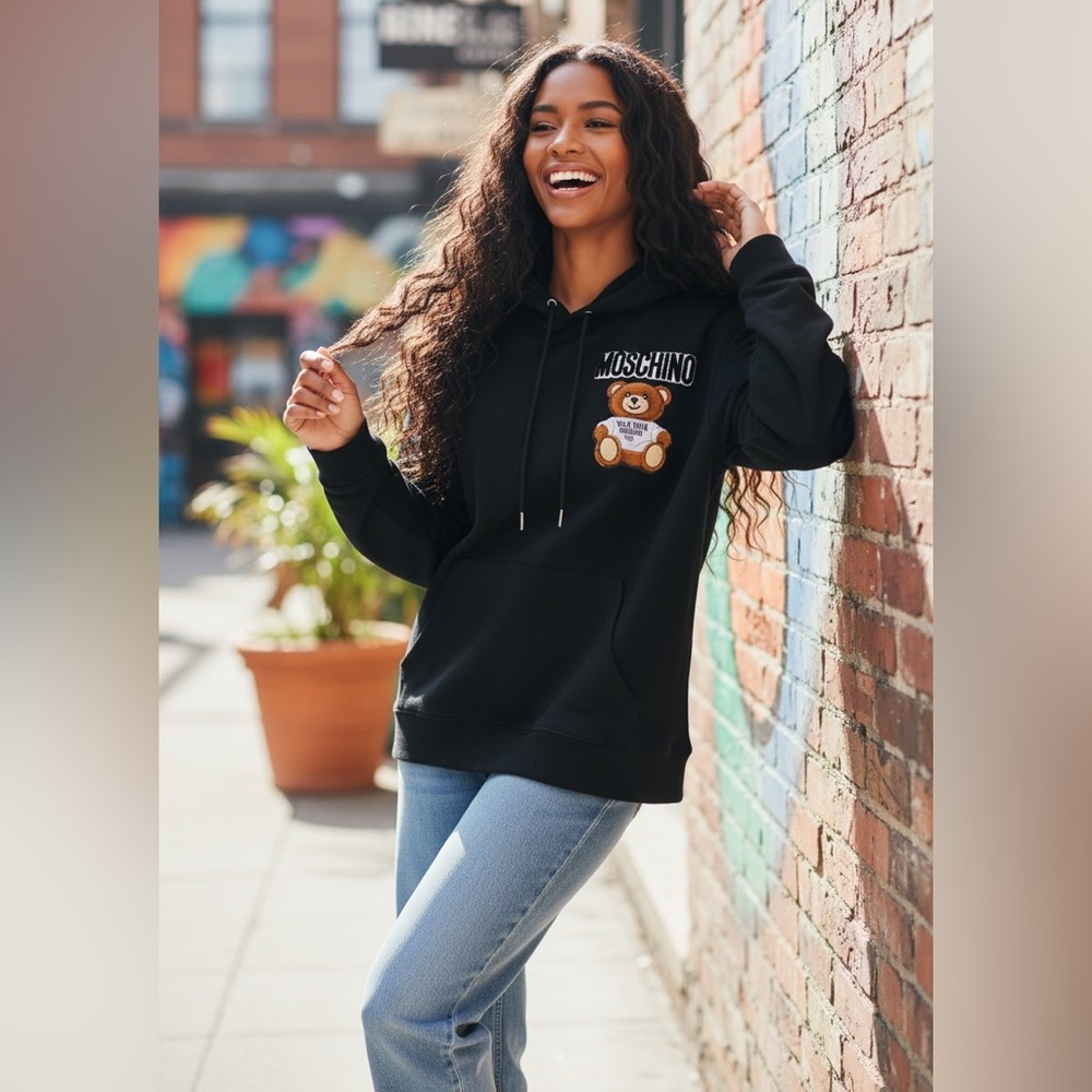 Moschino Black Pullover Hoodie